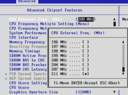 CPU external frequency
