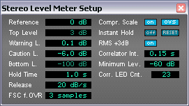 Level Meter Setup